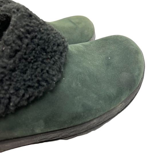 MERRELL ENCORE ICE SLIDE Slip On Mules Clogs Green Genuine Leather Shoes sz 7.5 - Picture 4 of 16